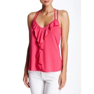 NWOT Socialite Pink Strappy Ruffled Top